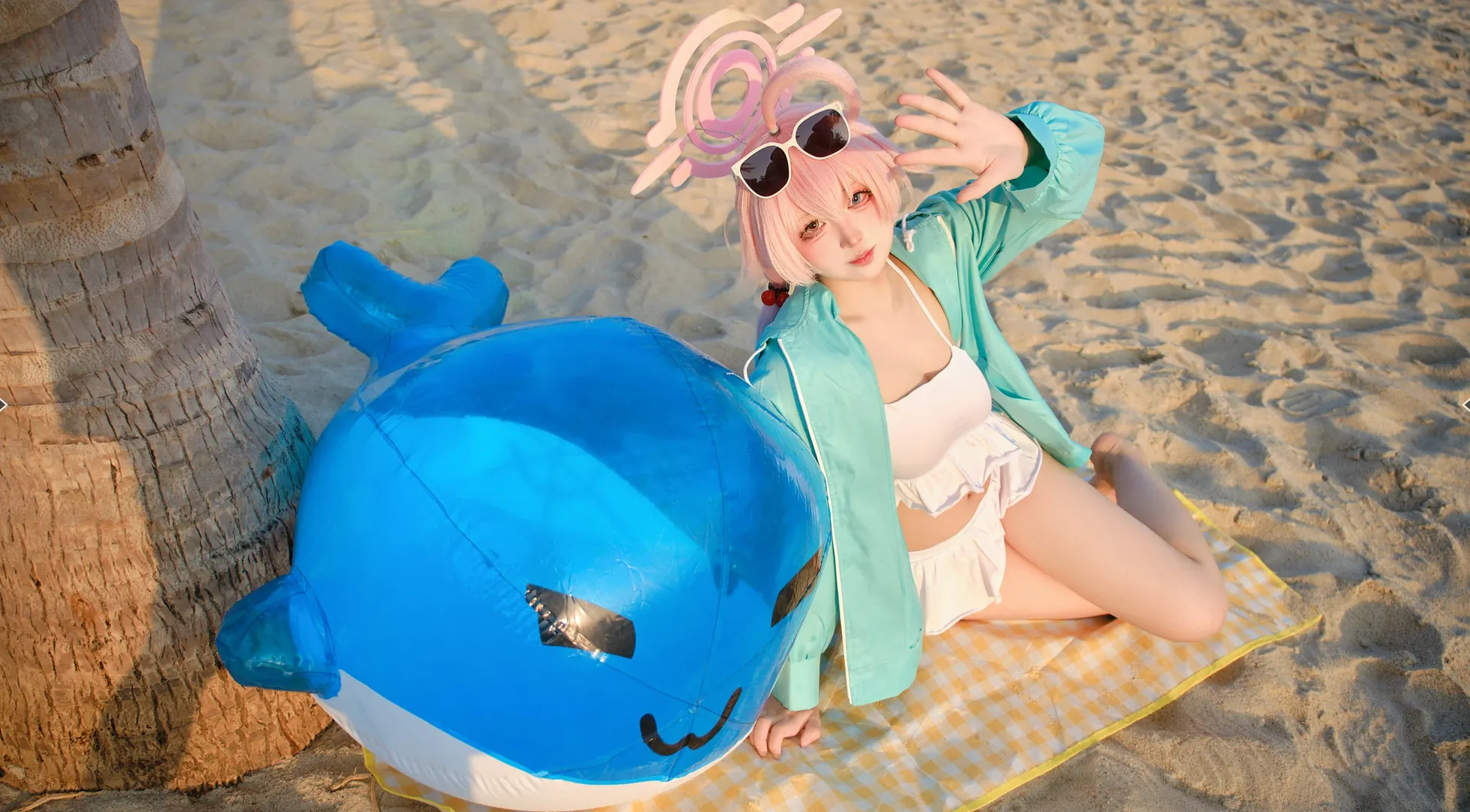 ブルーアーカイブ, コスプレ撮影, 小鳥遊ホシノ コスプレ, 夏の水着, ビーチコスプレ - 6枚目