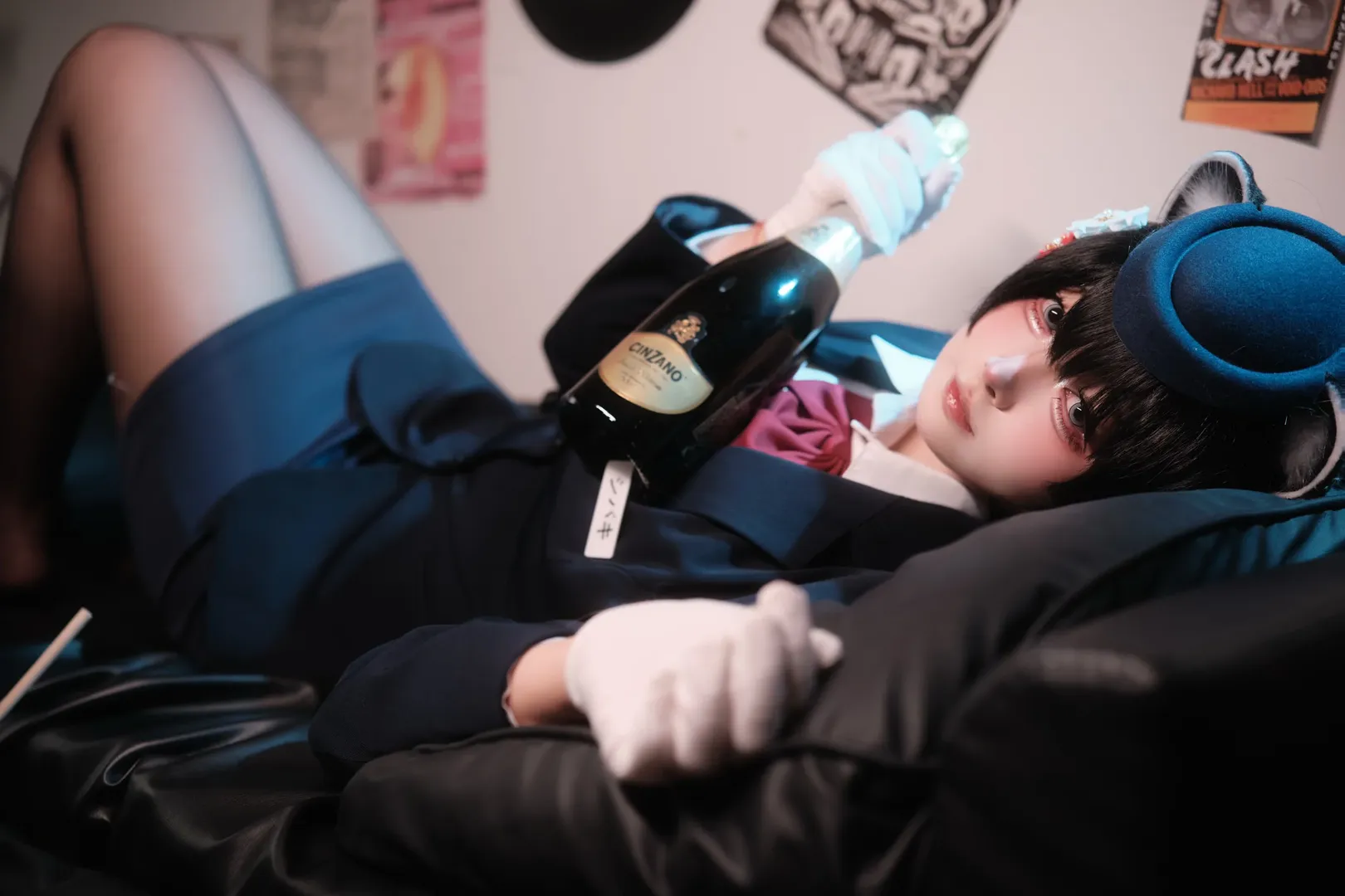 碧蓝档案, 二次元cosplay, 黑丝cos, 春日椿cos, 制服cos - 第3张