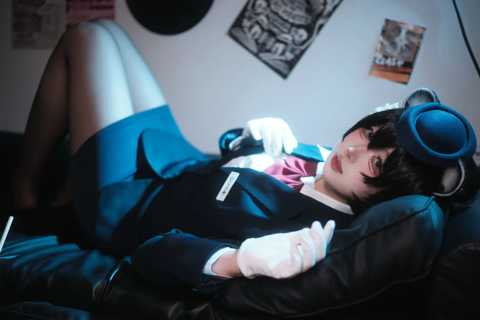 碧蓝档案, 二次元cosplay, 黑丝cos, 春日椿cos, 制服cos
