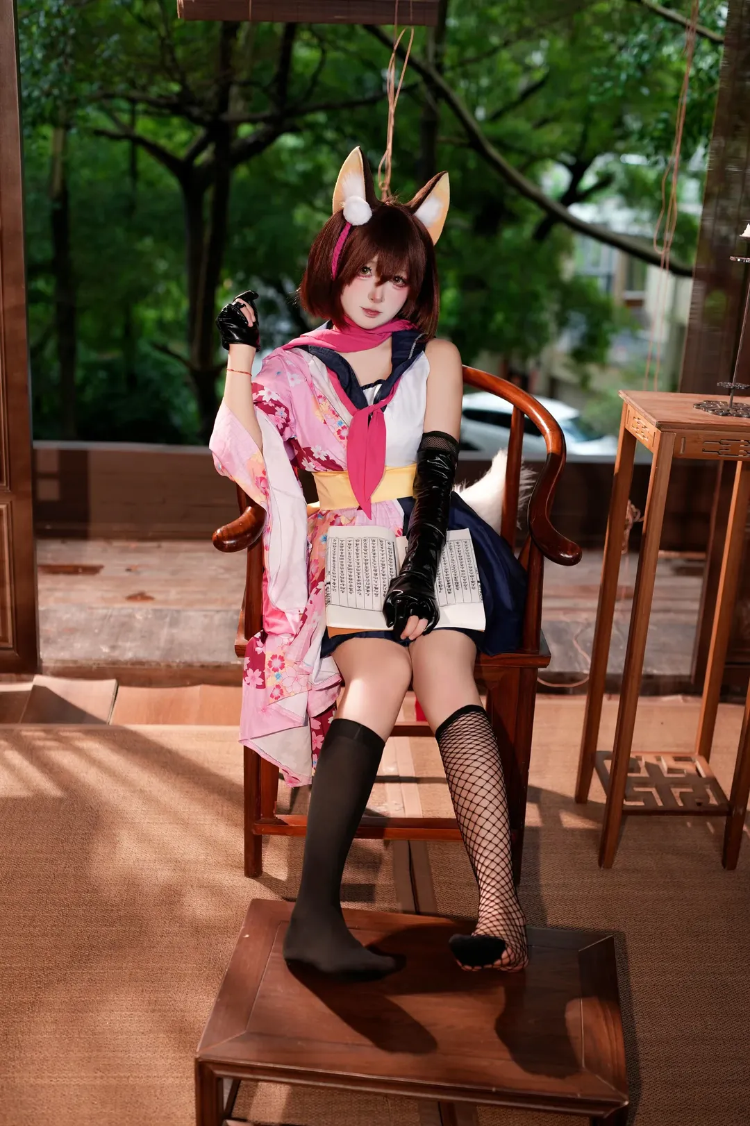 蔚蓝档案, cosplay摄影, 二次元日常, 久田泉奈cos, 渔网袜穿搭 - 第1张