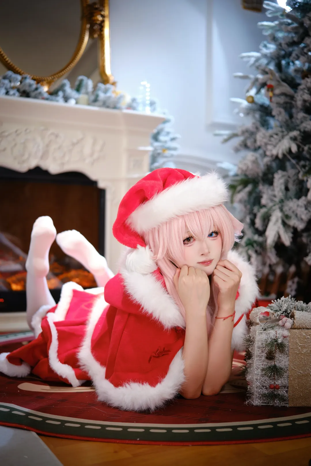 ブルーアーカイブ, 小鳥遊ホシノ コスプレ, クリスマス・コスプレ, 白タイツコスプレ, クリスマスの雰囲気 - 2枚目