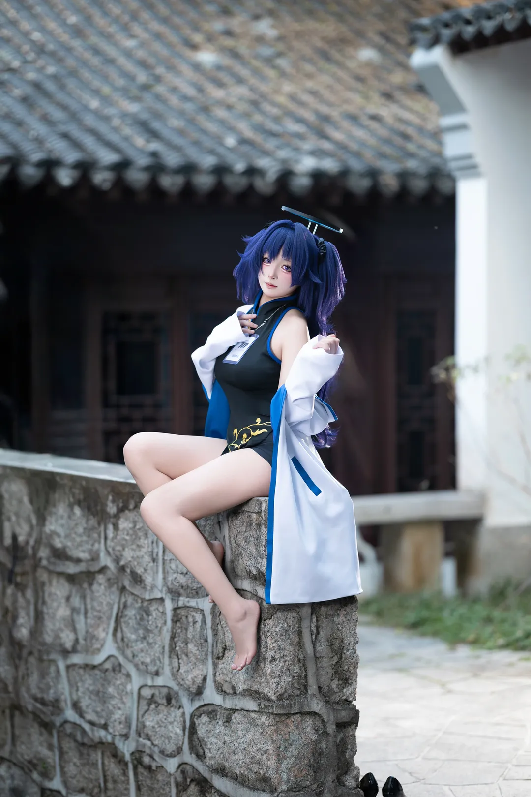 Blue Archive, Outdoor photography, Hayase Yuuka cosplay, 2D daily life, Cheongsam cosplay