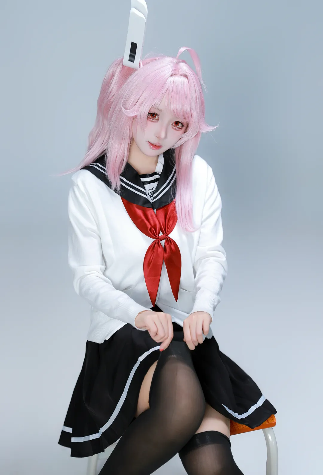 蔚蓝档案, 水手服, 黑丝, jk制服, 柚鸟夏cos