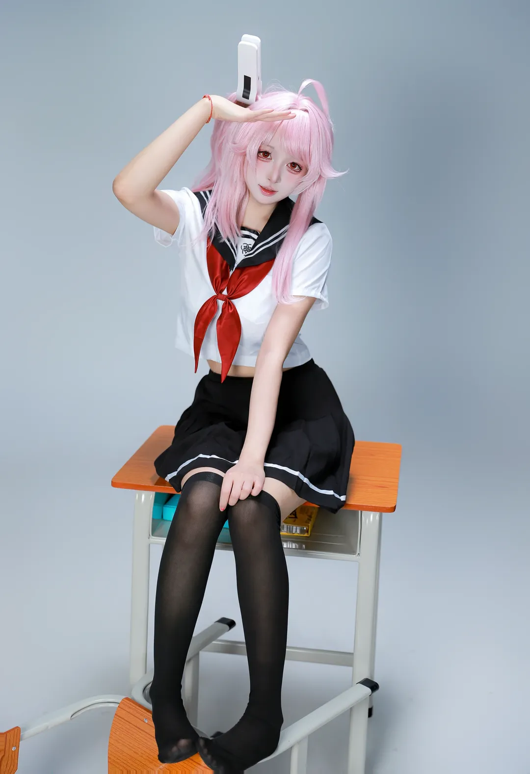 蔚藍檔案, 水手服, 黑絲, jk制服, 柚鳥夏cos - 第4張