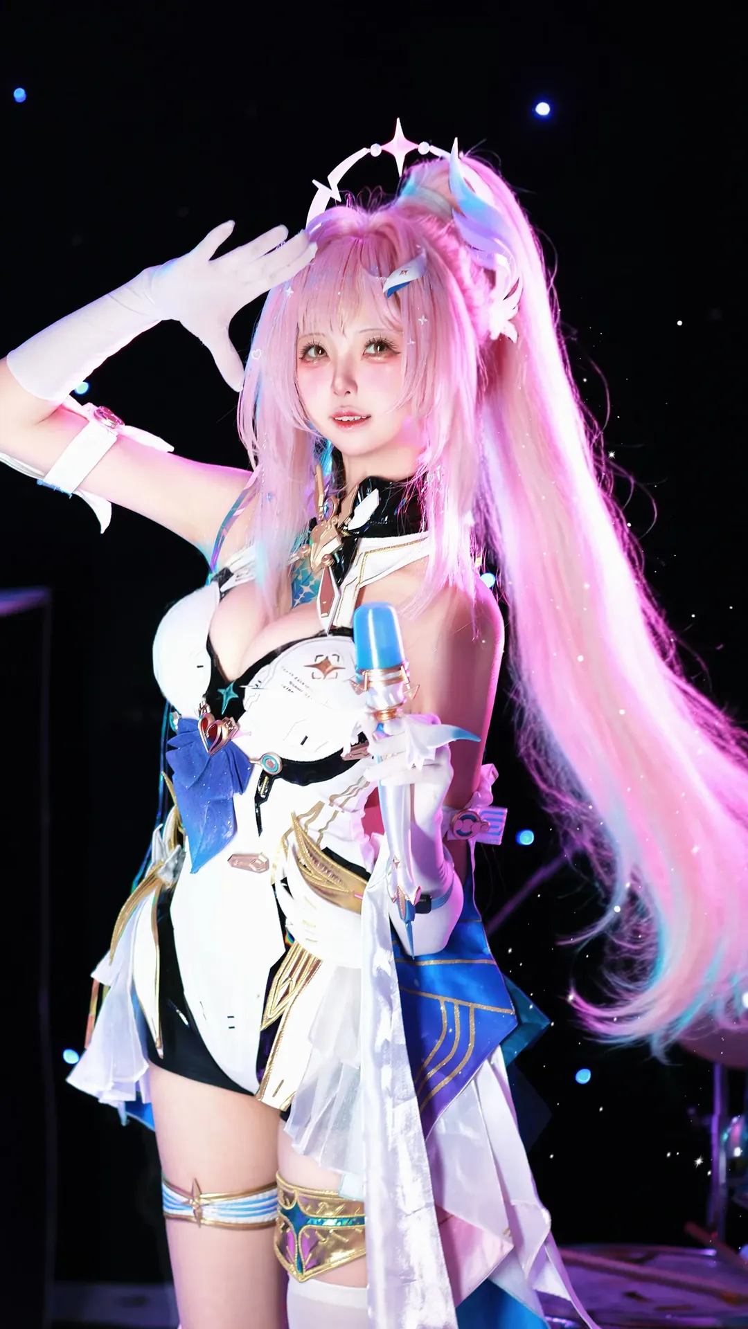 鸣潮, 爱弥斯cos, 二次元cos, 白丝cosplay, 鸣潮二周年