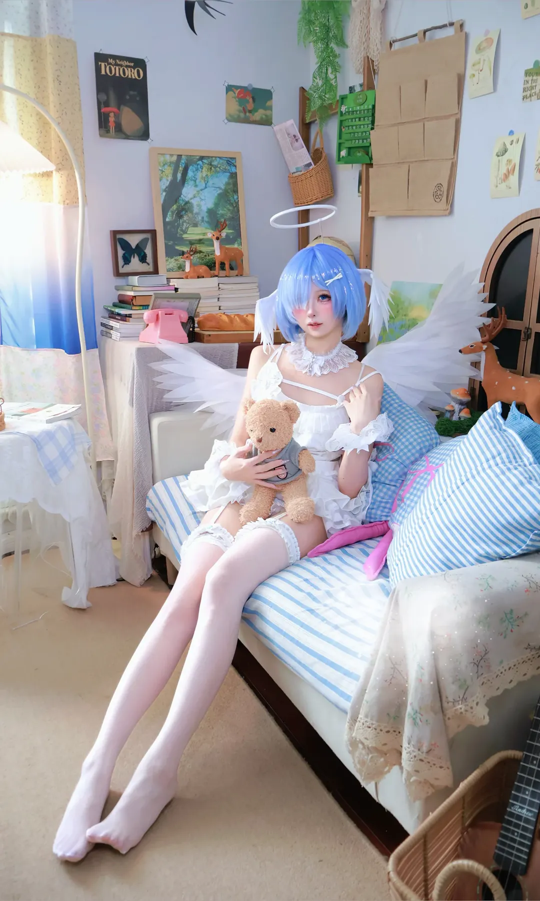 从零开始的异世界生活, 二次元cosplay, 蕾姆cos, 天使造型, 白丝cos - 第2张