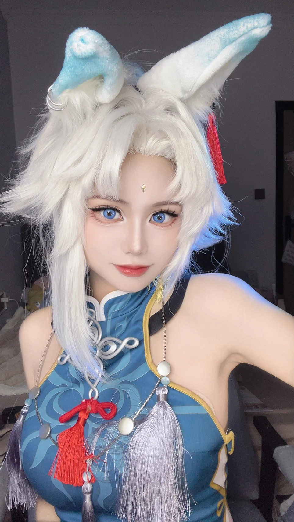 崩坏星穹铁道, 飞霄cos, cosplay摄影, 精灵蓝美瞳, 兽耳妆造 - 第5张