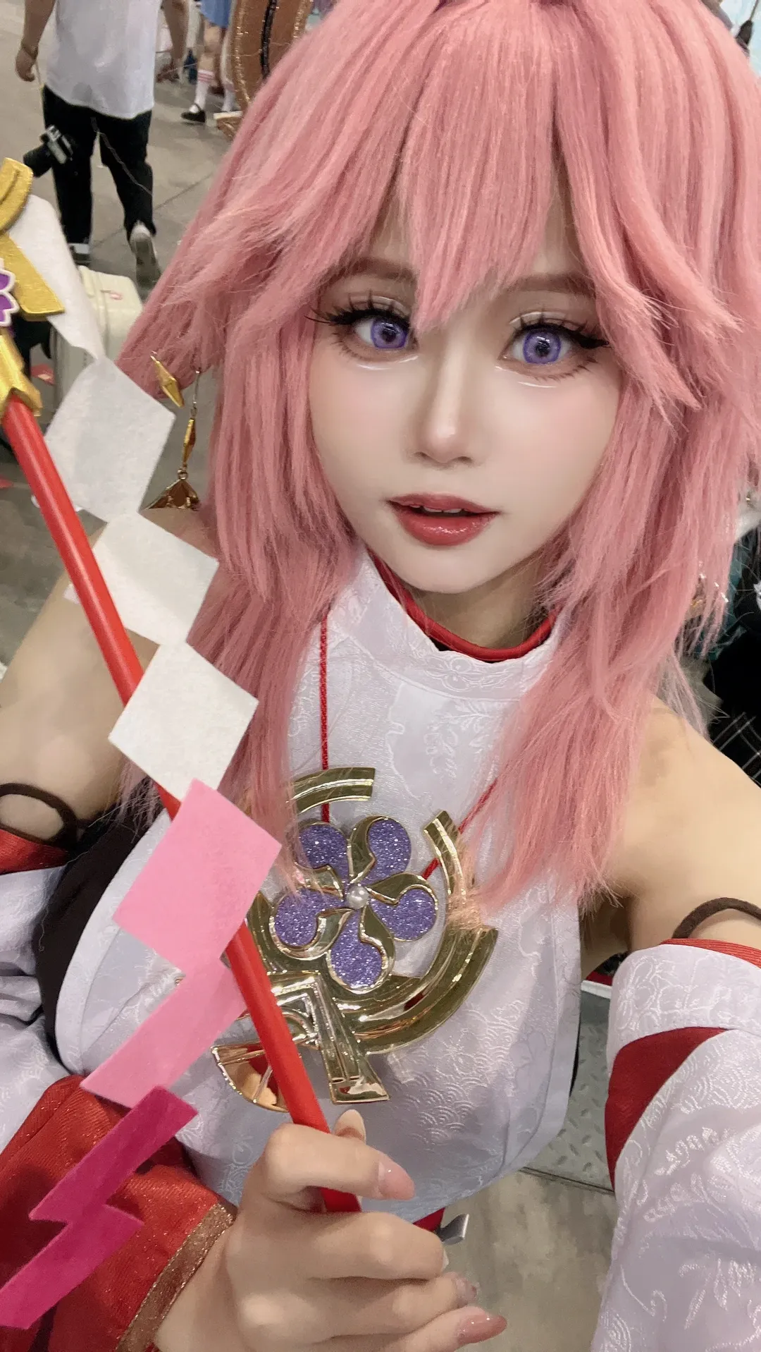 原神, イベント写真, 八重神子 コスプレ, コスプレメイク, カラコンコーデ