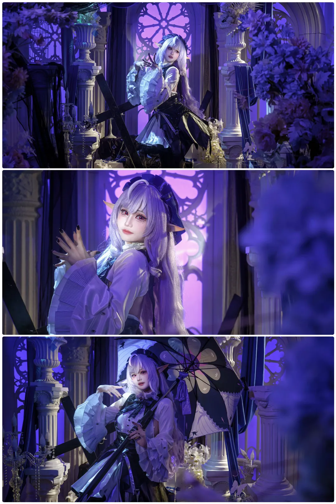 绝区零, 薇薇安cos, 哥特风cosplay, 精灵耳cos, 蓝紫暗调写真 - 第1张
