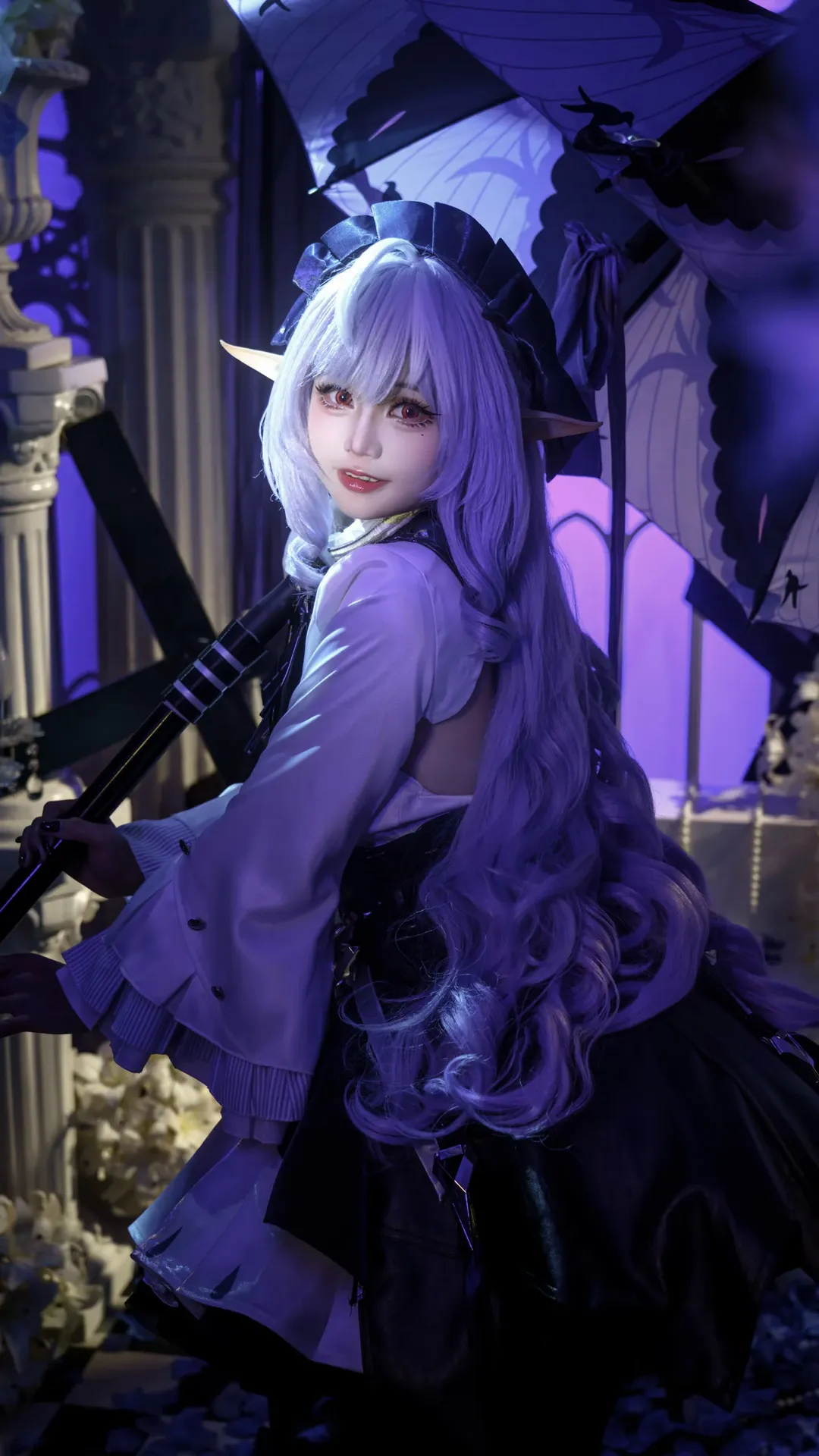 绝区零, 薇薇安cos, 哥特风cosplay, 精灵耳cos, 蓝紫暗调写真 - 第2张