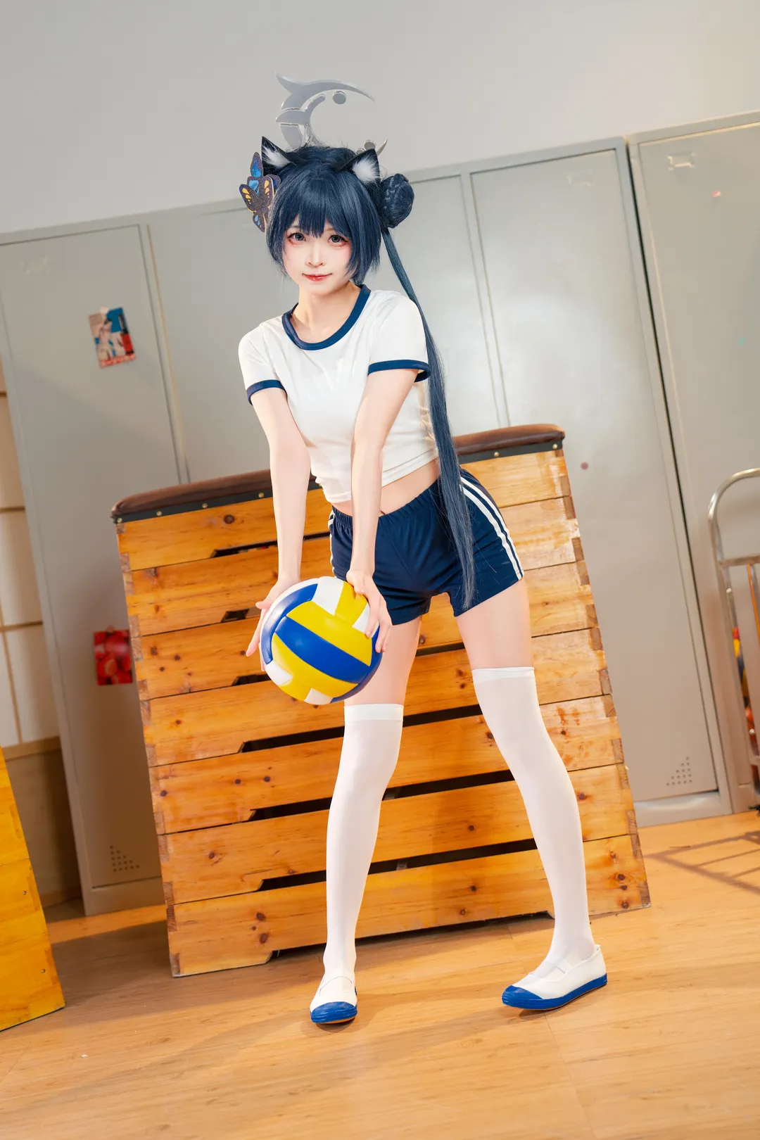 二次元摄影, 蔚蓝档案, 妃咲cos, 白丝, 体操服cosplay - 第1张