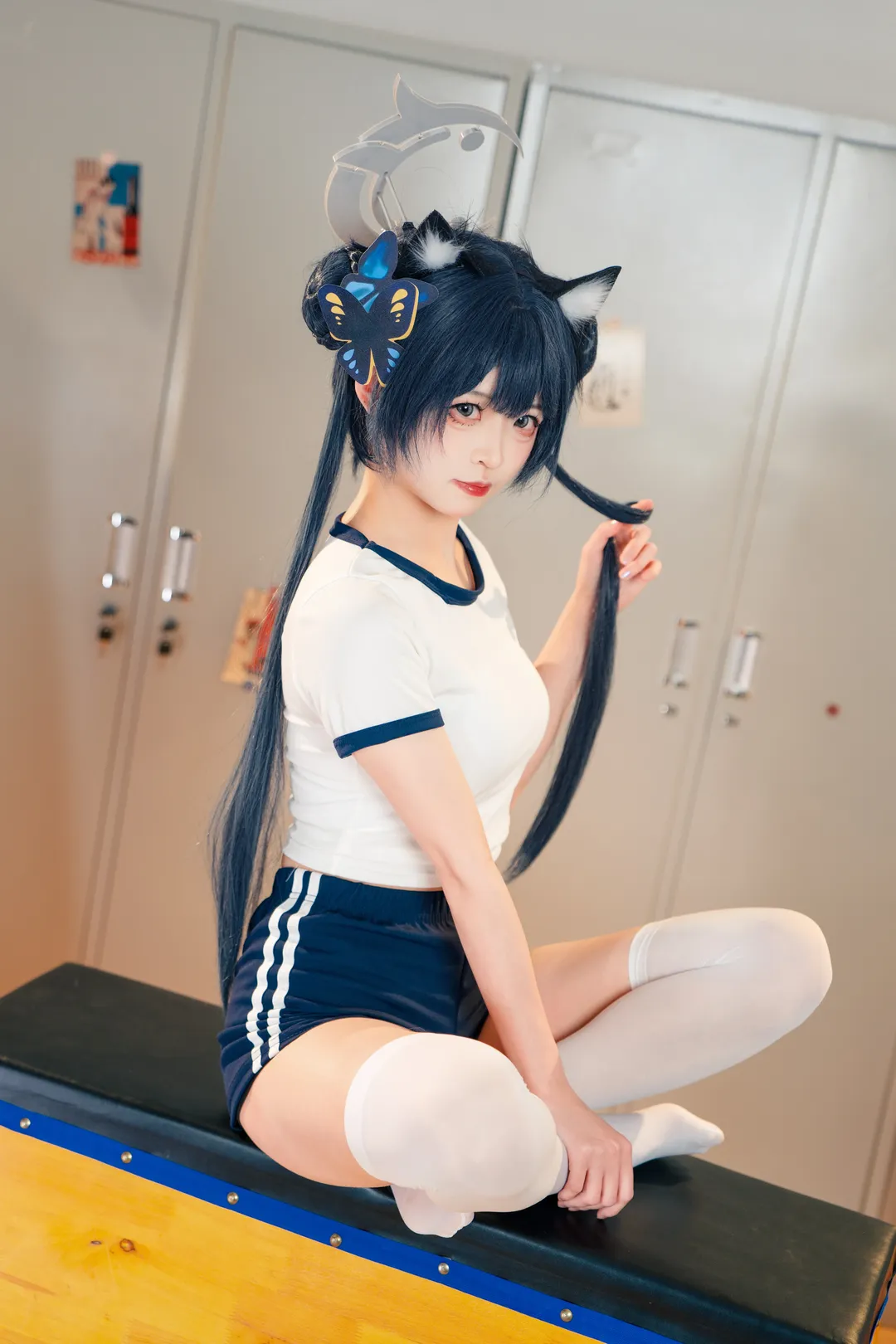 二次元摄影, 蔚蓝档案, 妃咲cos, 白丝, 体操服cosplay - 第4张