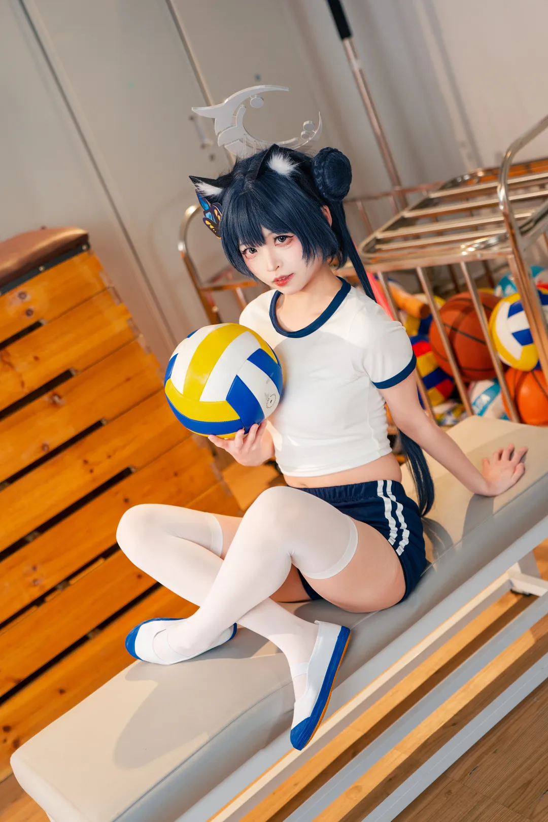 二次元摄影, 蔚蓝档案, 妃咲cos, 白丝, 体操服cosplay - 第5张