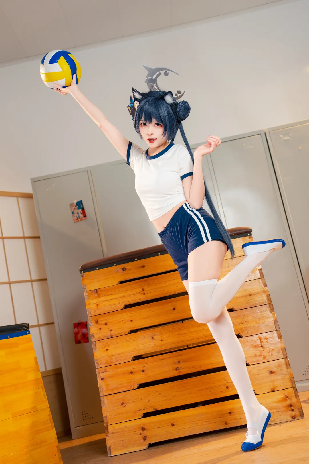 二次元摄影, 蔚蓝档案, 妃咲cos, 白丝, 体操服cosplay - 第6张