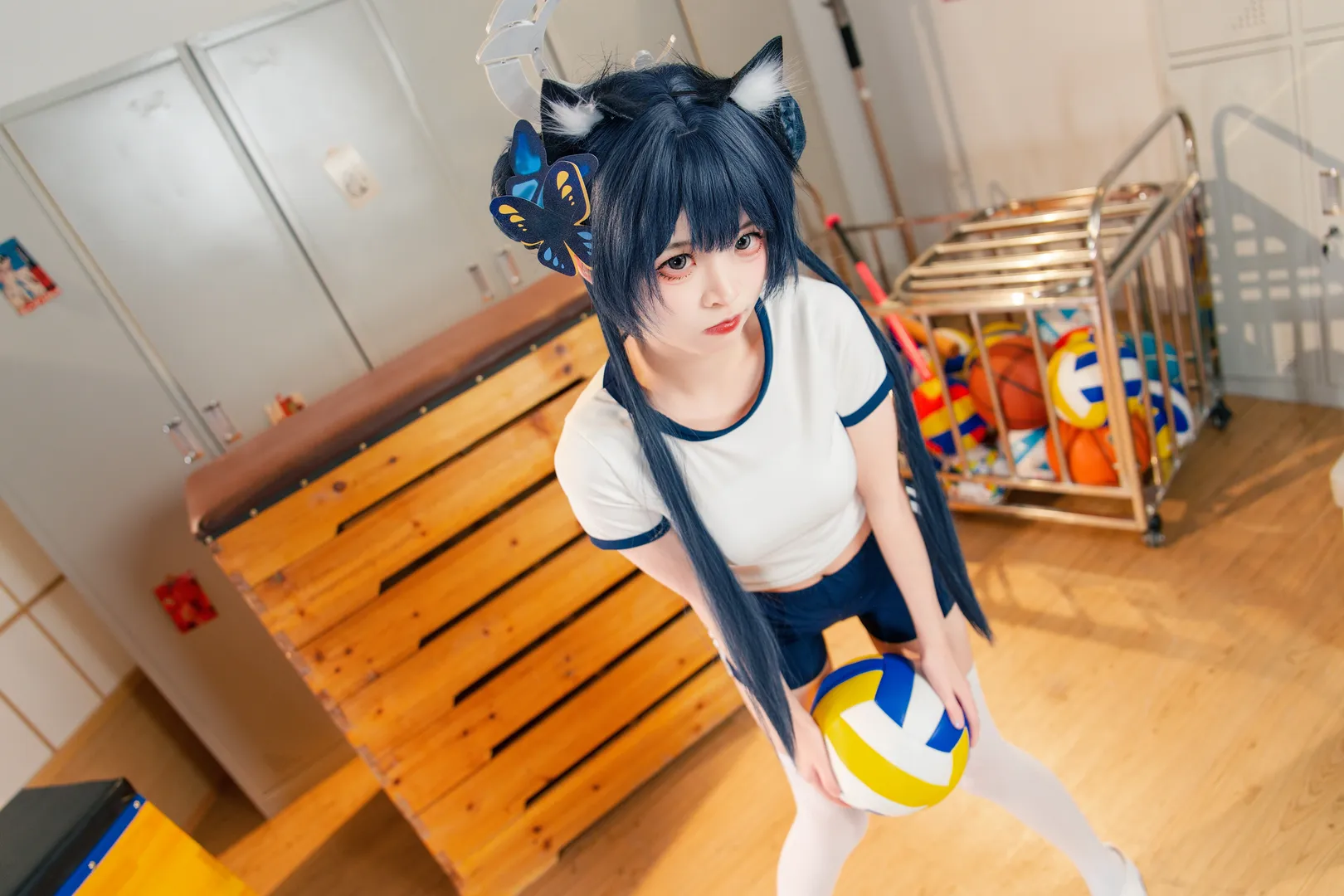 二次元摄影, 蔚蓝档案, 妃咲cos, 白丝, 体操服cosplay - 第9张