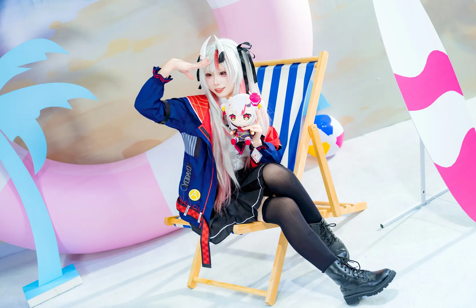 黒タイツ コーデ, 蛍火虫アニメカーニバル, ホロライブ, 百鬼あやめ コスプレ, VTuber - 4枚目