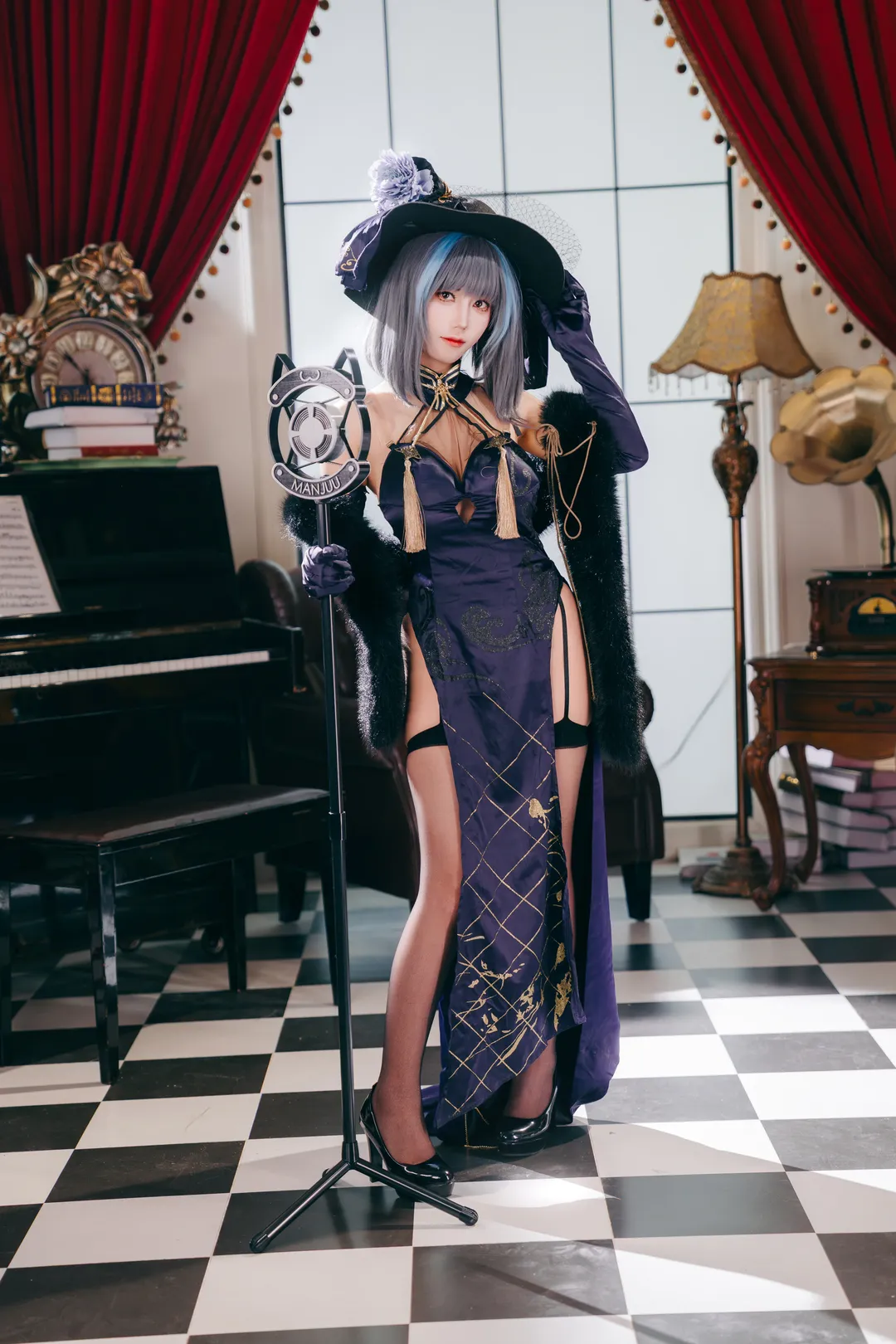cosplay, 柴郡cos, 碧蓝航线, 丝袜穿搭, 复古写真 - 第2张