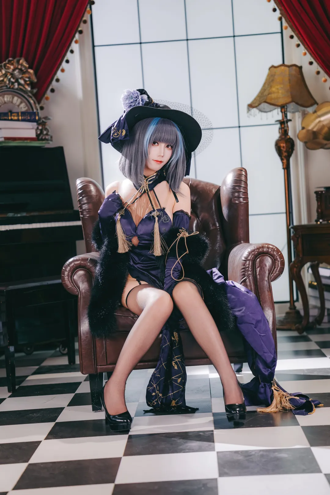 cosplay, 柴郡cos, 碧蓝航线, 丝袜穿搭, 复古写真 - 第3张