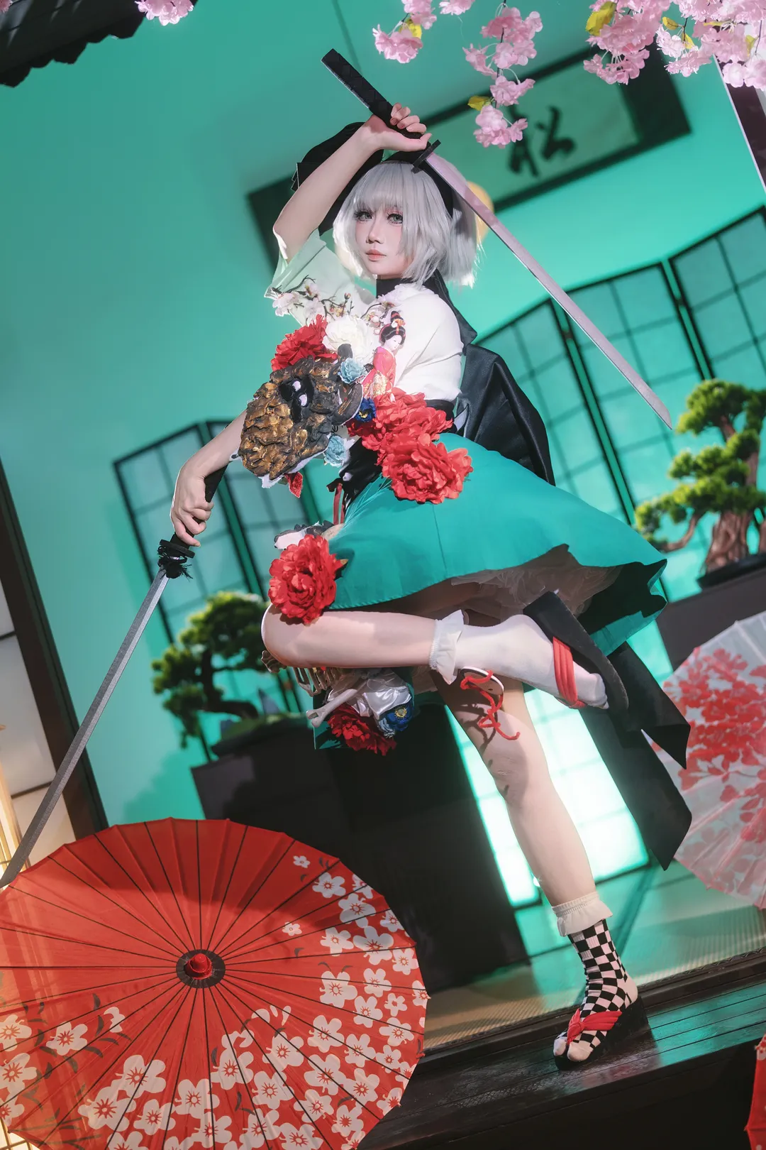 东方Project, 魂魄妖梦cos, 和风cosplay, 白丝cos, 摄影场记 - 第1张