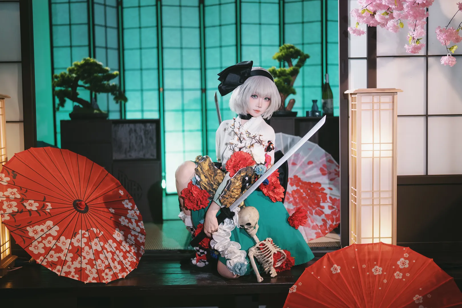东方Project, 魂魄妖梦cos, 和风cosplay, 白丝cos, 摄影场记 - 第3张