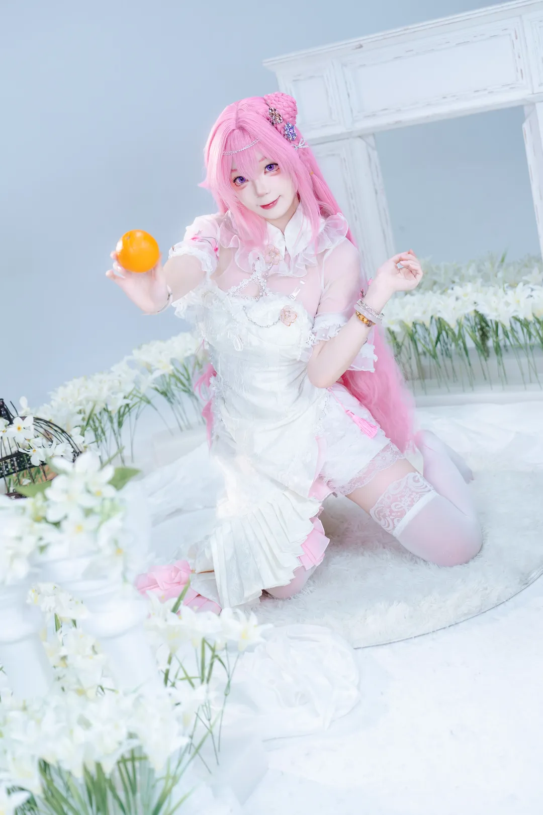 旗袍cosplay, 白棚摄影, 桃乐丝cos, Nikke, 白丝cos - 第1张
