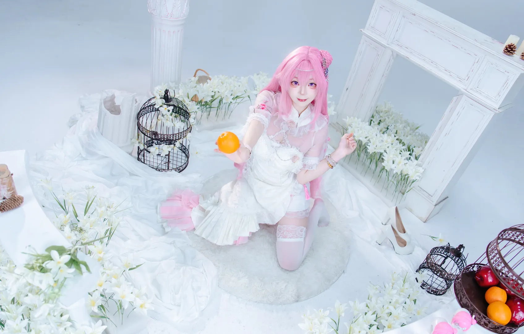 旗袍cosplay, 白棚摄影, 桃乐丝cos, Nikke, 白丝cos - 第6张