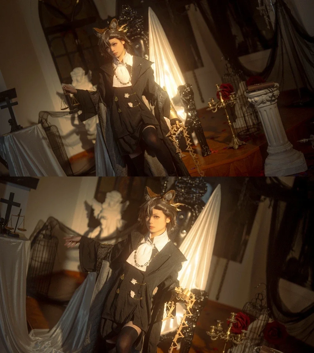 哥特风, 明日方舟, 黑丝, 斥罪cos, 斥罪cosplay - 第1张