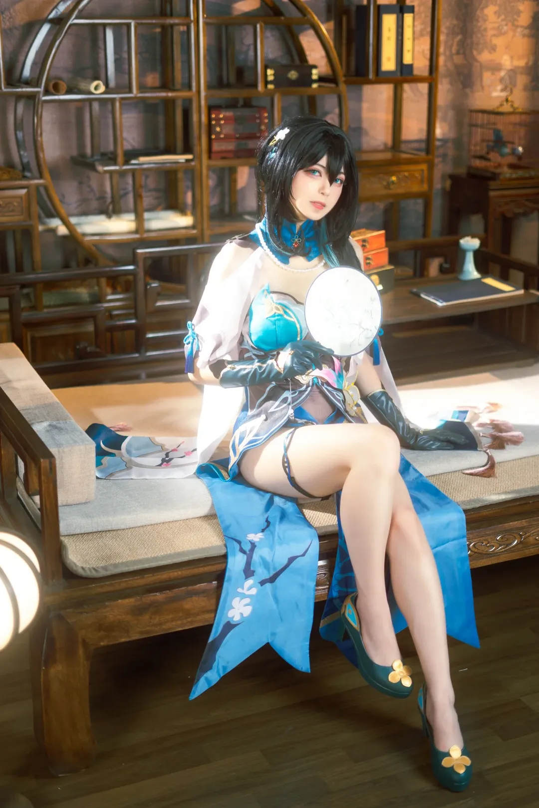 Honkai: Star Rail, Ruan Mei cosplay, Chinese-style cosplay, Real-scene studio photography, Seeking Jiangnan in Ruan Mei's Melody