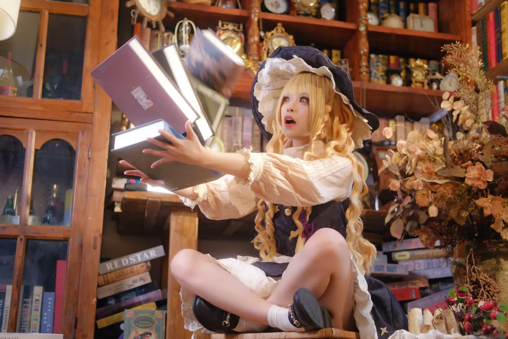 东方project, 雾雨魔理沙cos, 二次元cosplay, 白丝, 复古摄影 - 第1张