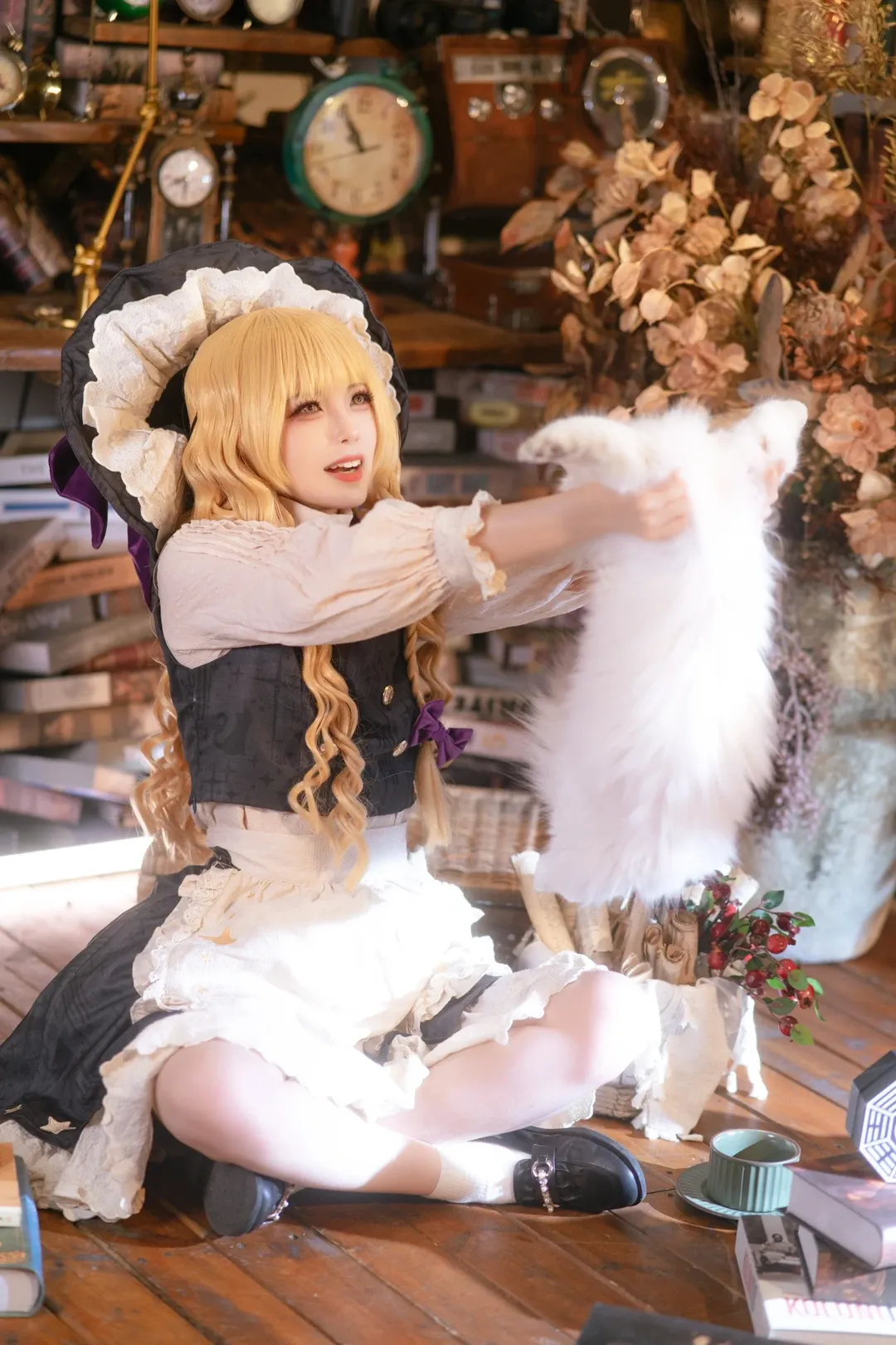东方project, 雾雨魔理沙cos, 二次元cosplay, 白丝, 复古摄影