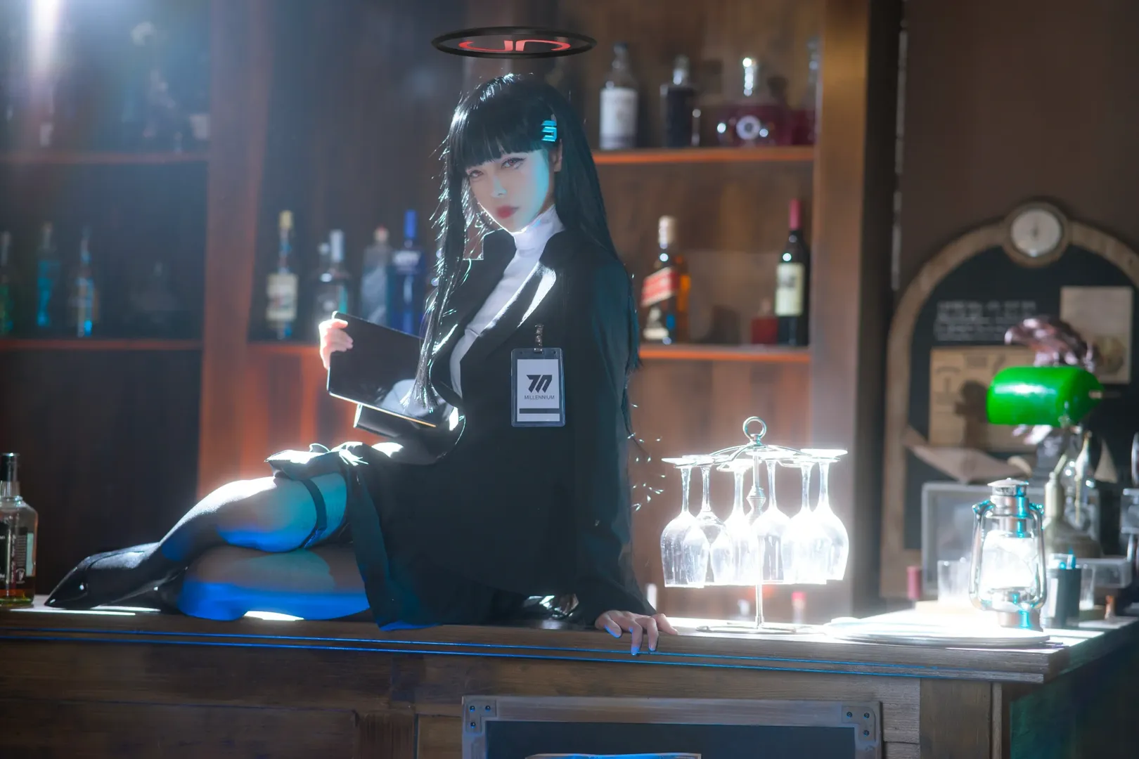 蔚藍檔案, 黑絲穿搭, 調月莉音cos, 西裝制服, 千禧年氛圍 - 第6張