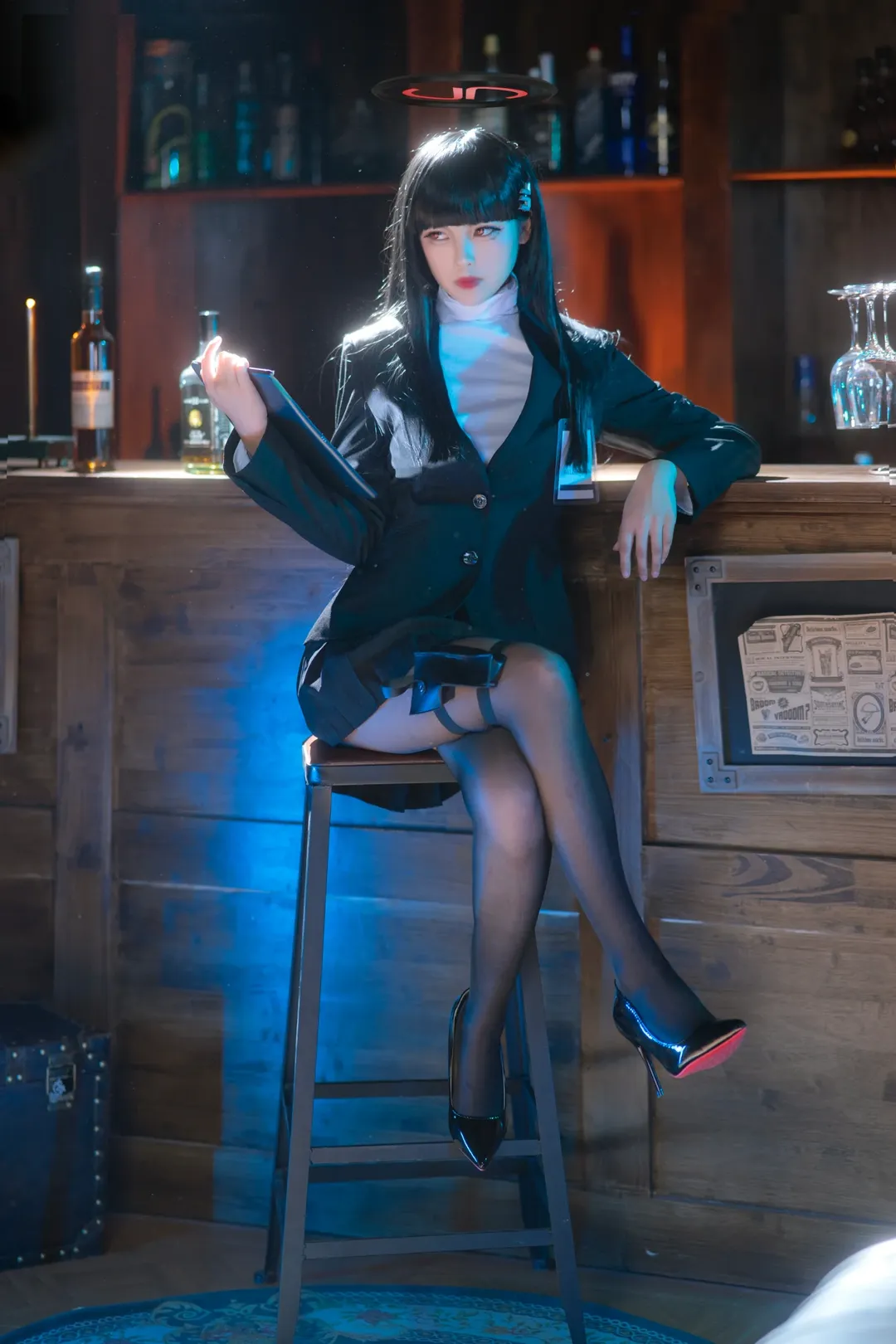 蔚藍檔案, 黑絲穿搭, 調月莉音cos, 西裝制服, 千禧年氛圍 - 第7張