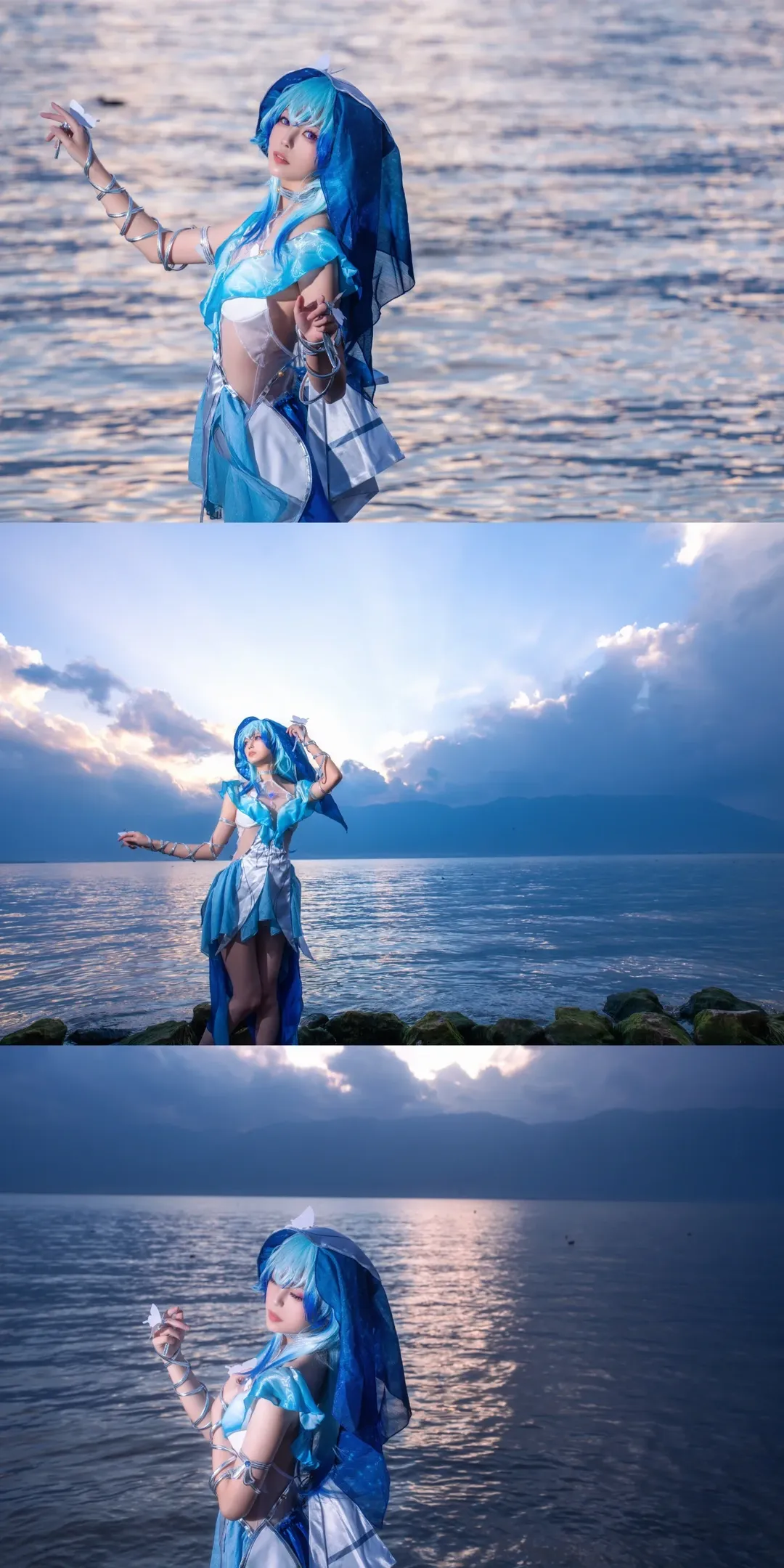 鸣潮, 守岸人cos, cosplay摄影, 游戏还原, 蓝调氛围 - 第1张