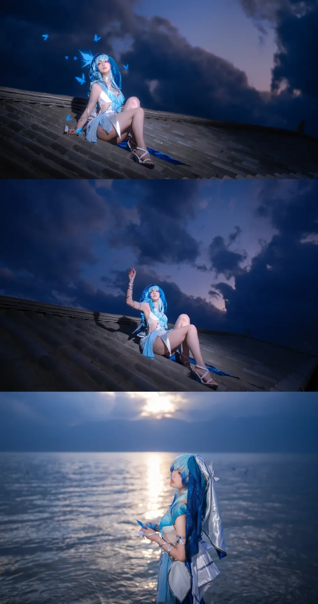鸣潮, 守岸人cos, cosplay摄影, 游戏还原, 蓝调氛围 - 第3张