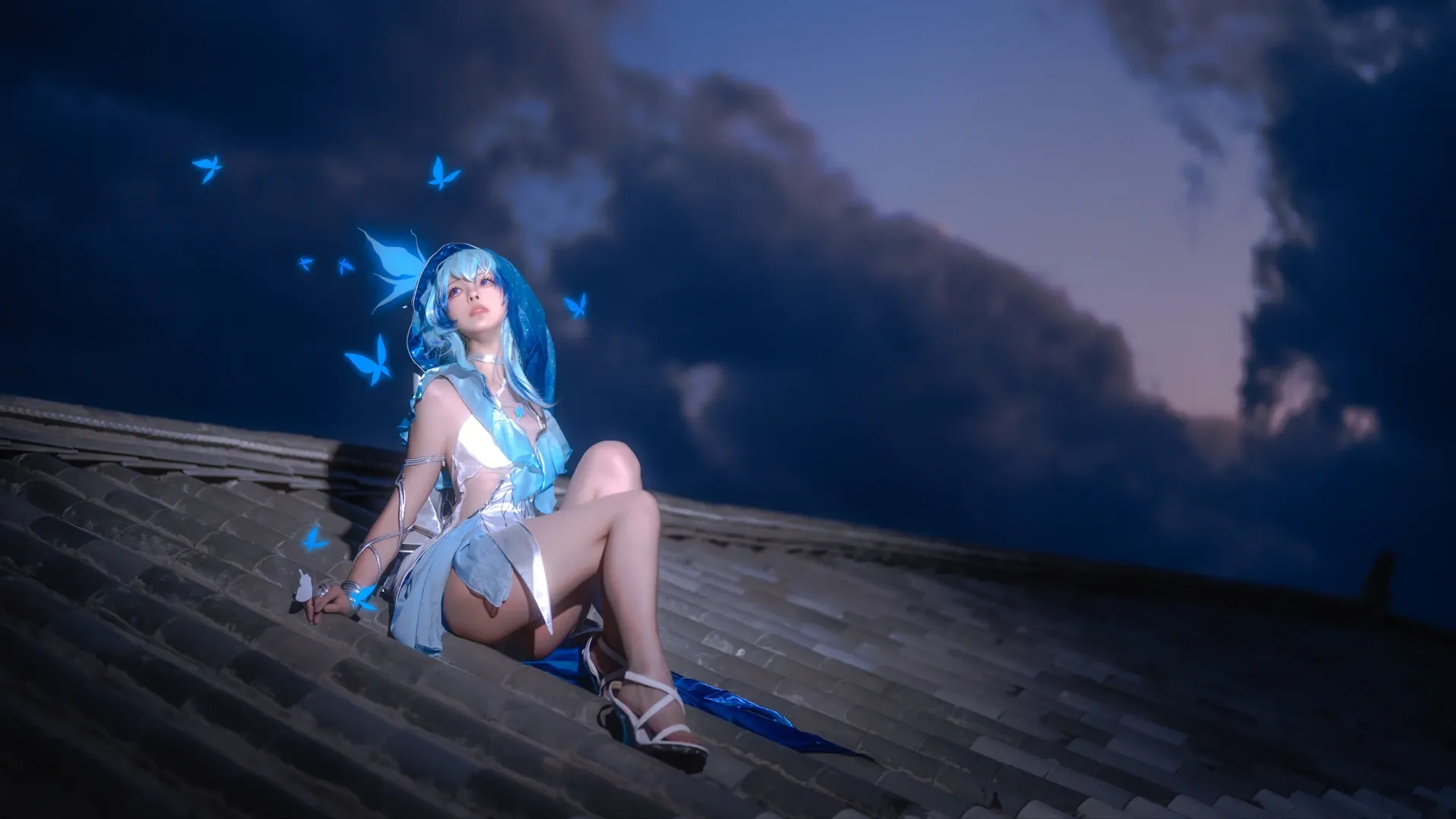 鸣潮, 守岸人cos, cosplay摄影, 游戏还原, 蓝调氛围 - 第7张