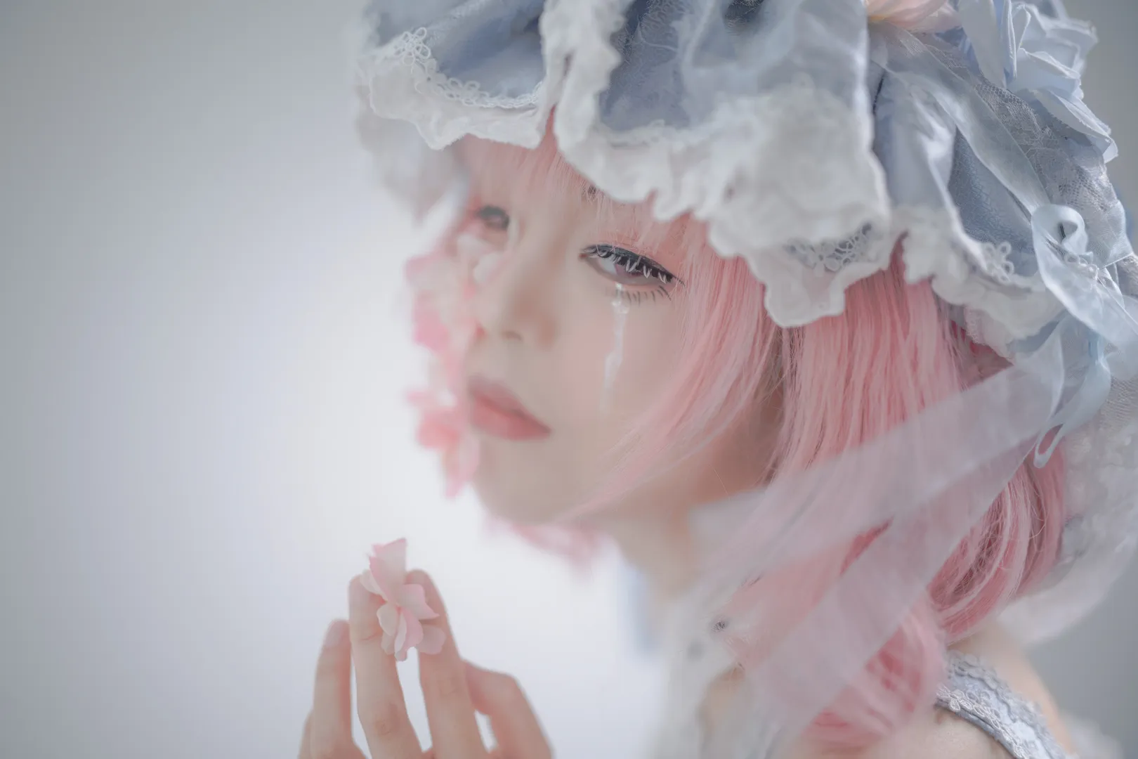 东方Project, 少女写真, 西行寺幽幽子cos, 复古洋装, 粉色头发 - 第2张