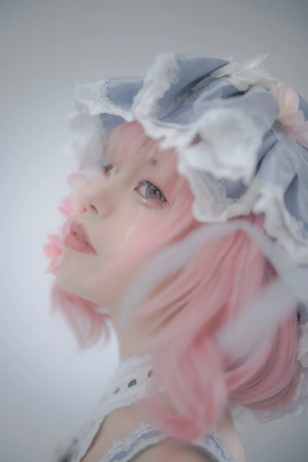 东方Project, 少女写真, 西行寺幽幽子cos, 复古洋装, 粉色头发 - 第4张