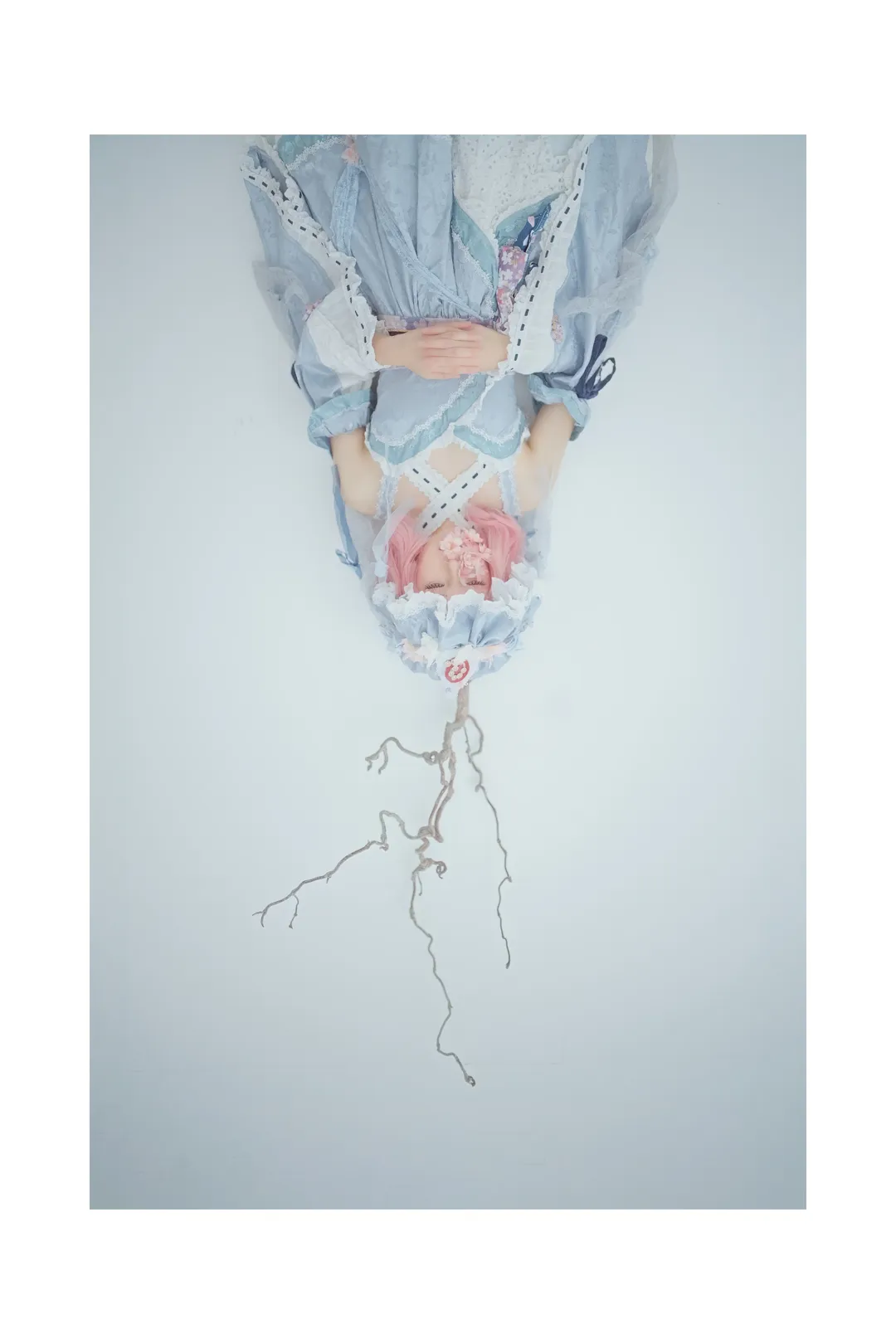 东方Project, 少女写真, 西行寺幽幽子cos, 复古洋装, 粉色头发 - 第5张