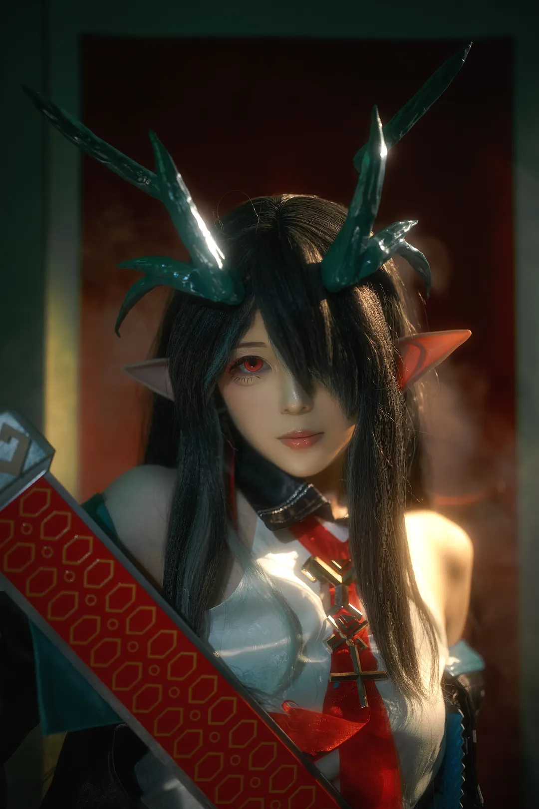 明日方舟, 精灵耳cos, 暗黑风cos, 夕cos, 雪山降临