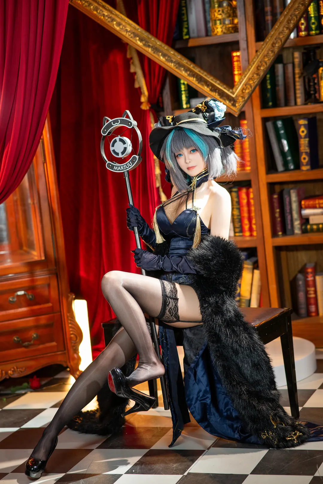 コスプレ, 二次元撮影, チェシャー コスプレ, アズールレーン, 黒タイツ コーデ