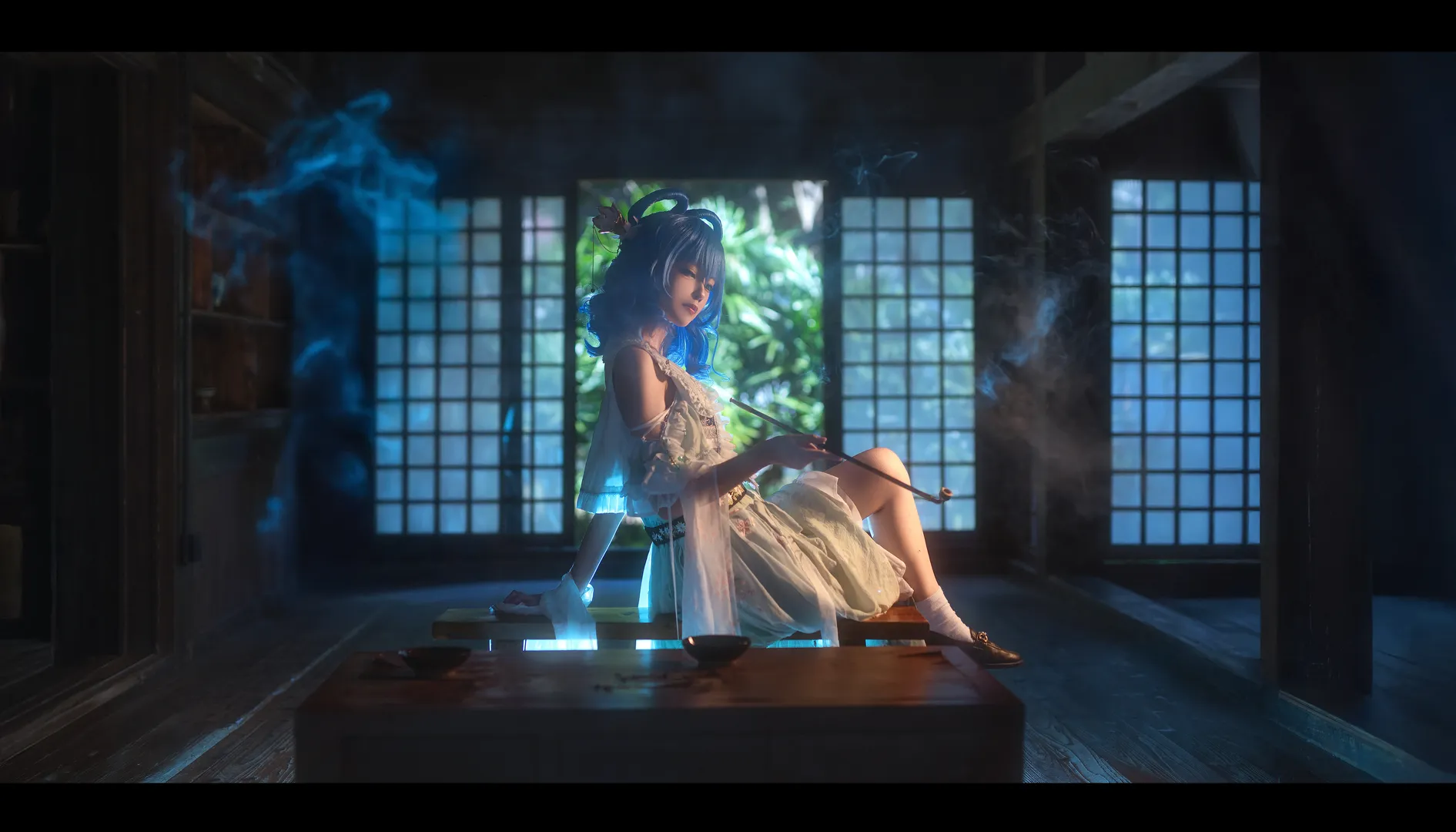 东方project, 和风摄影, 日式写真, 白丝袜, 青娥娘娘cos