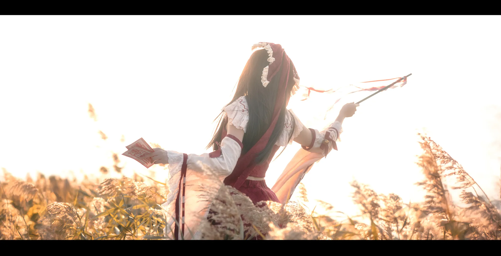 cosplay, 博丽灵梦cos, 东方project, 逆光摄影, 二色莲花蝶 - 第2张