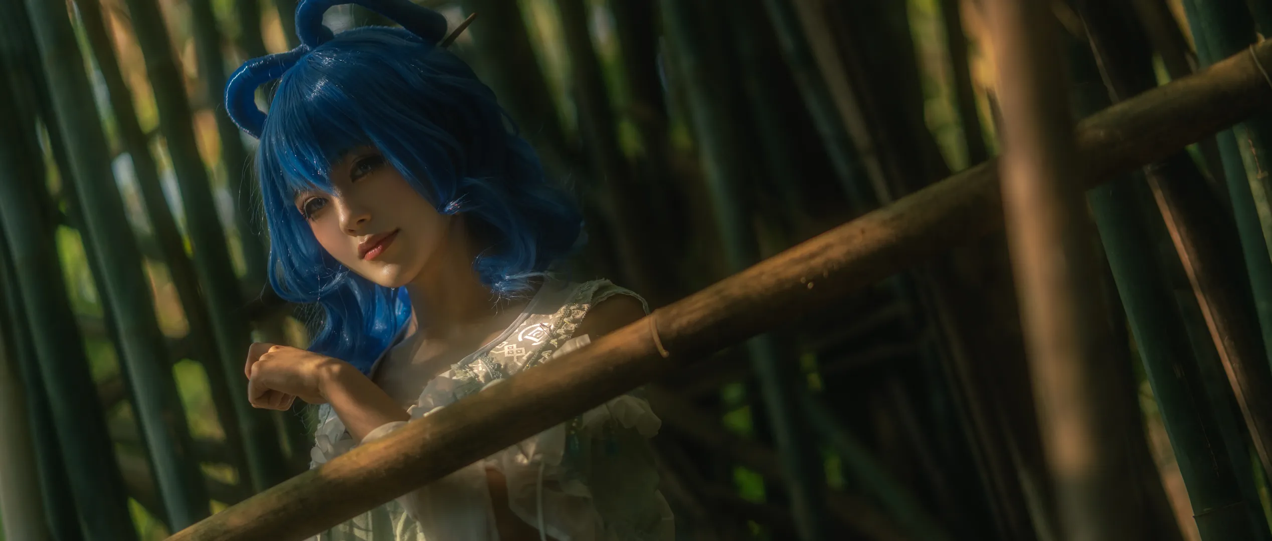东方project, 霍青娥cos, 竹林外景, 国风Cosplay, 仙气cos