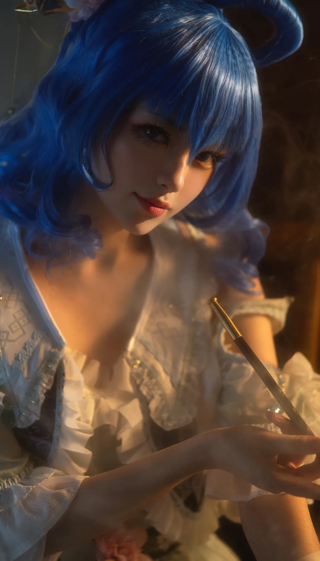 Touhou Project, Traditional style cosplay, Seiga Kaku cosplay, Teahouse photoshoot, Nude stockings cosplay