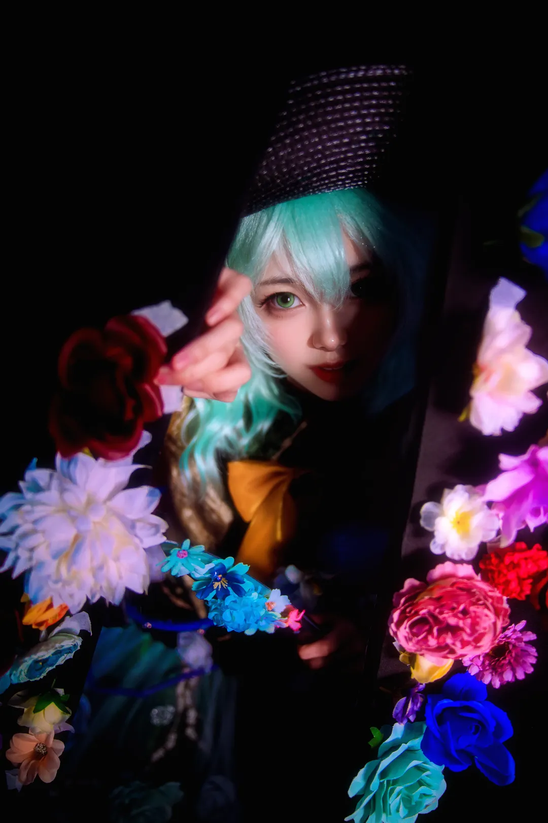cosplay, 東方Project, 古明地戀cos, 暗黑風攝影, 道具花
