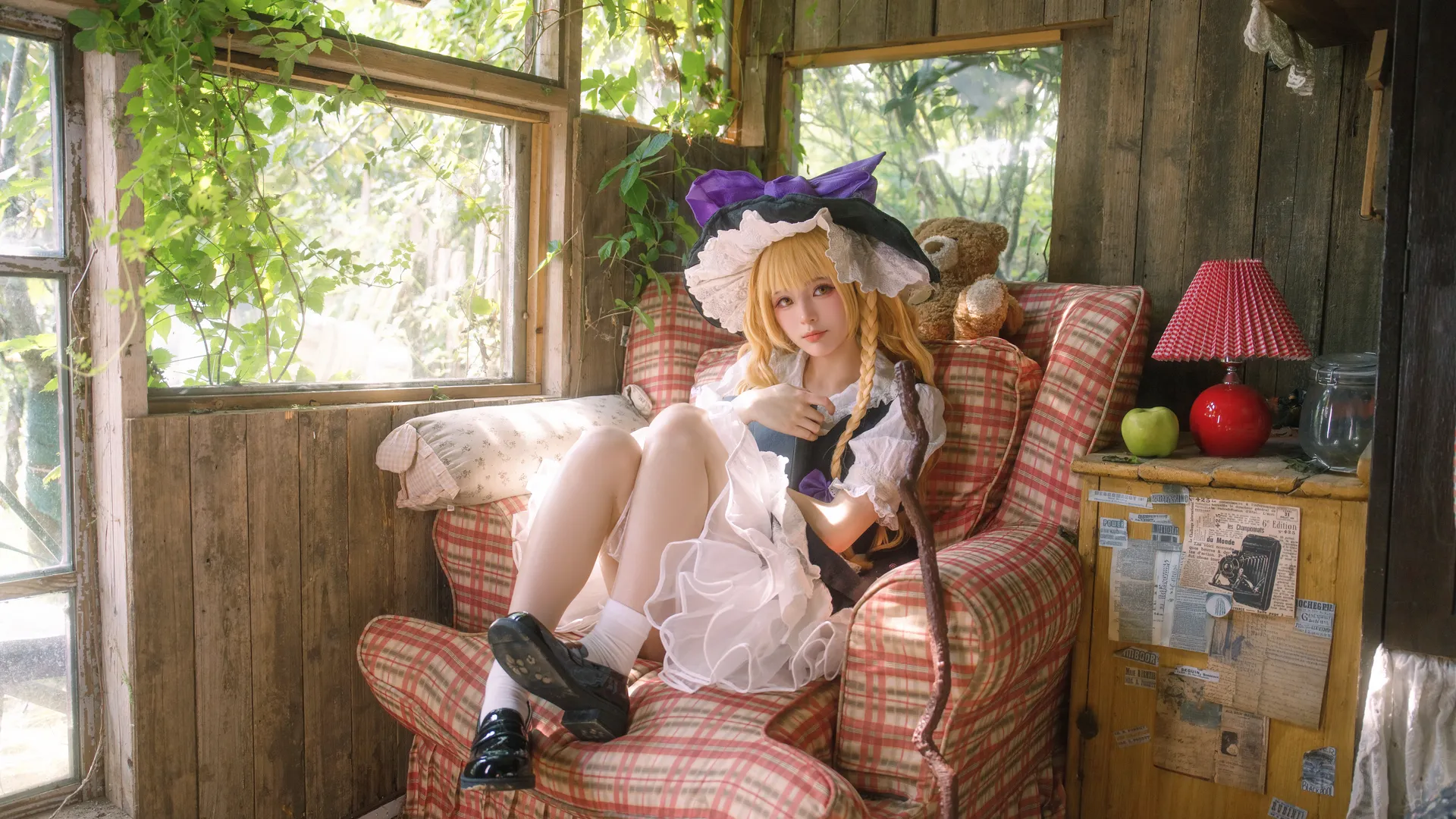 东方project, 雾雨魔理沙cos, 白丝, cosplay摄影, 复古洋装