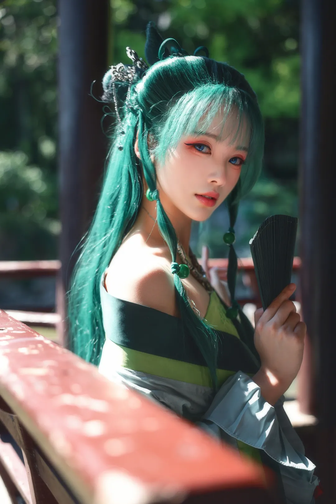 古风cosplay, 猫猫cos, 药屋少女的呢喃, 国风摄影, 绿发造型
