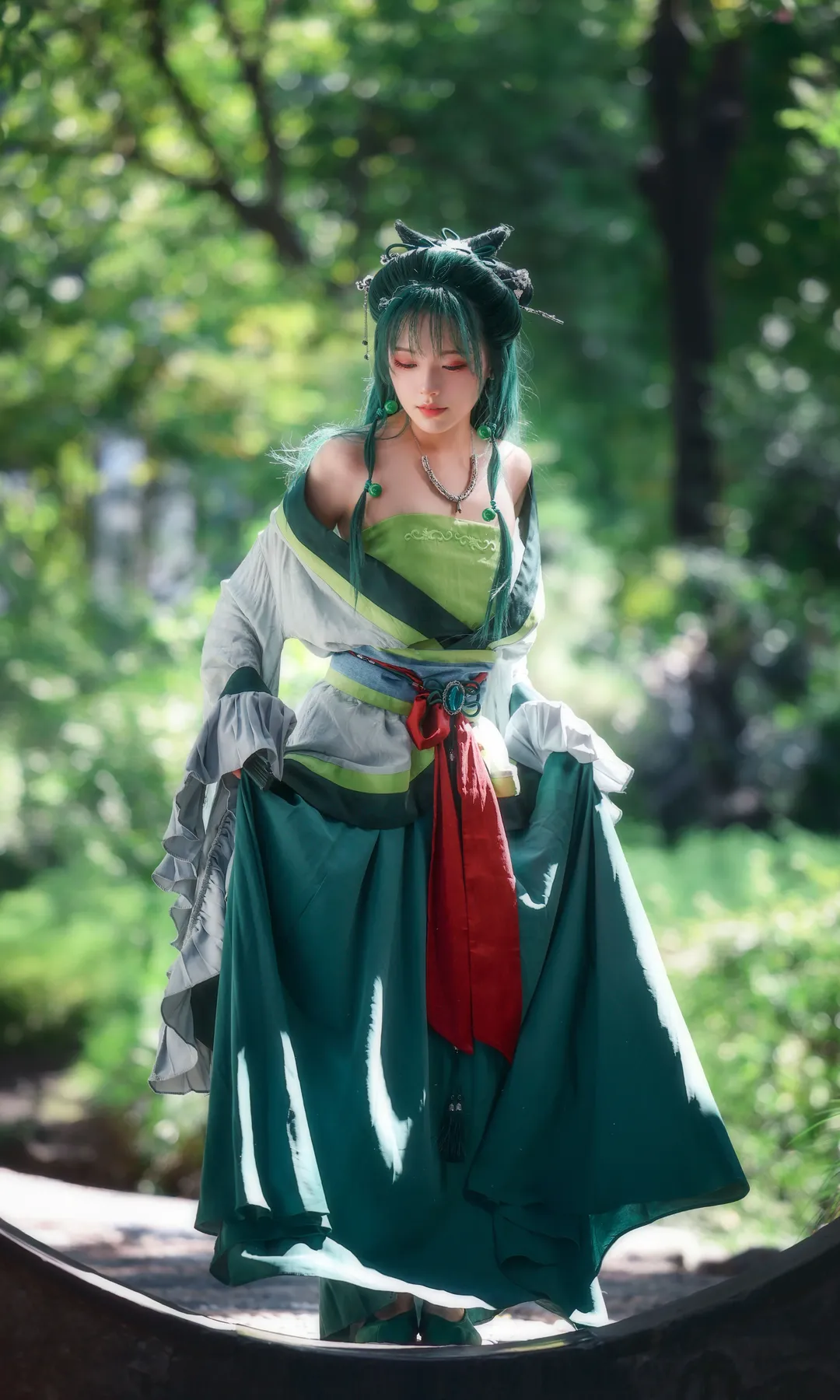 Traditional style cosplay, Maomao cosplay, The Apothecary Diaries, Live-action photography, Green outfit coordination
