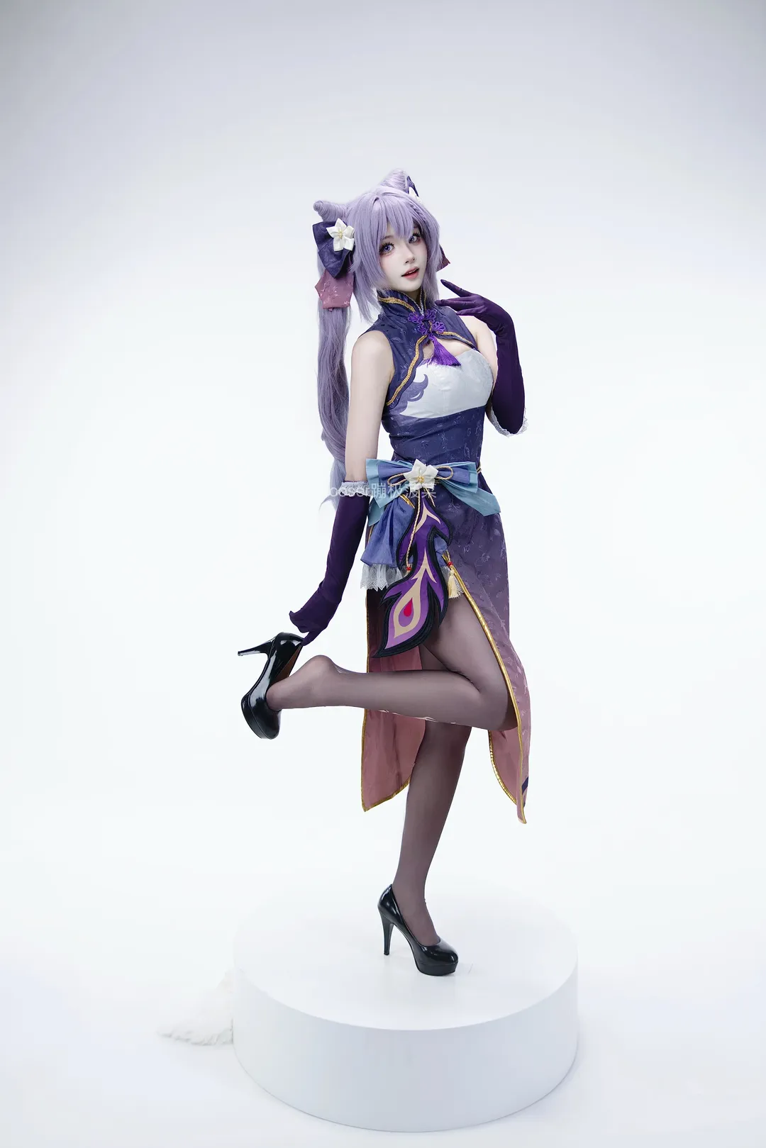 原神, cosplay, 刻晴cos, 黑丝, 棚拍cos图
