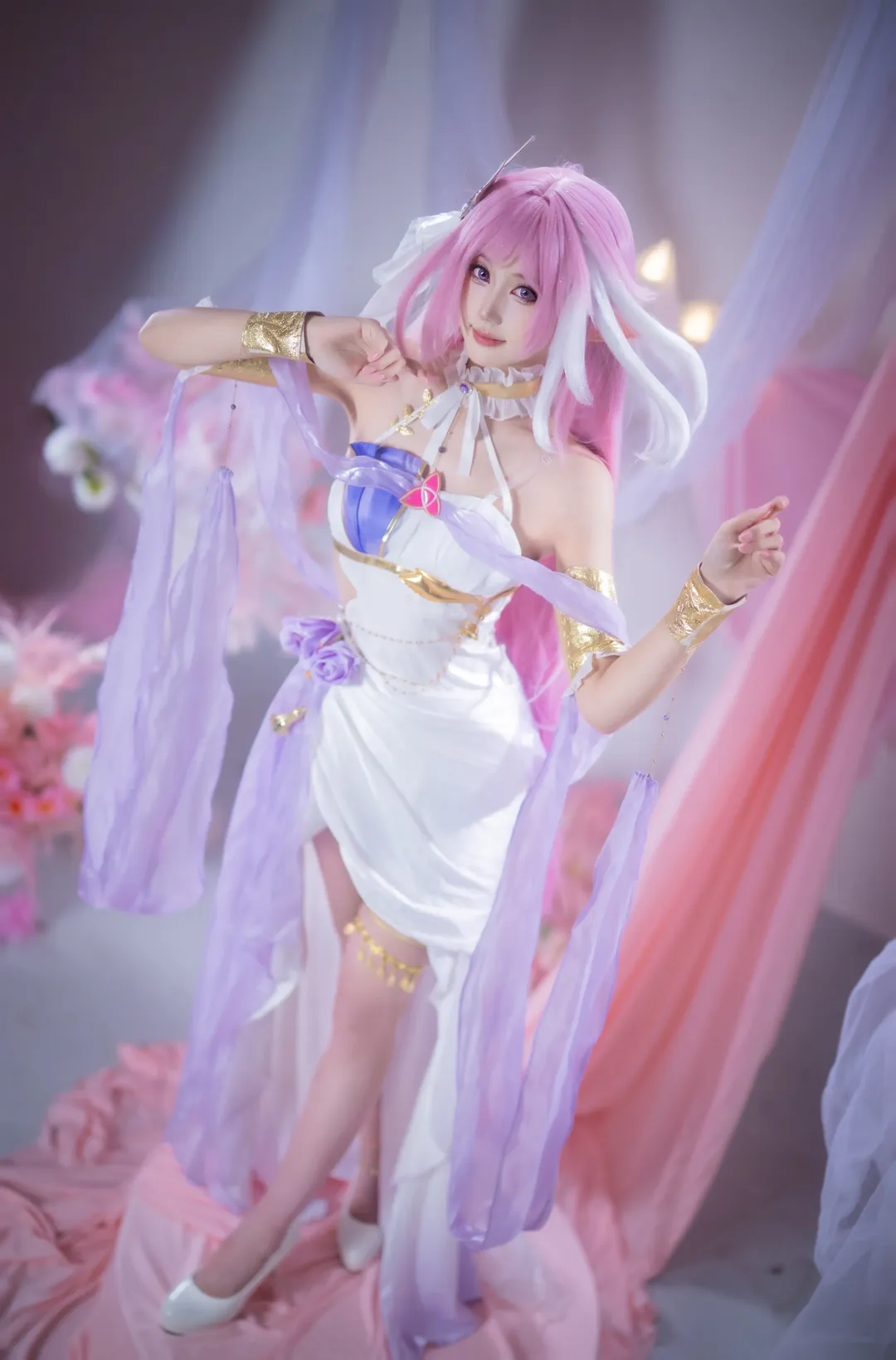 爱莉希雅cos, 崩坏三, 二次元cosplay, 白丝cos, 爱莉希雅生日 - 第1张